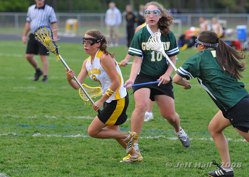 JLH_1008.JPG - Senior Brittany Lyon lines up a shot on goal for the Souhegan Sabers